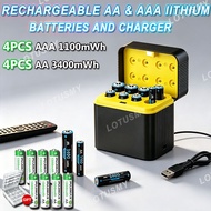 8-16PCS Energizer Rechargeable Battery AA 3400mWh 2450mAh AAA 1100mWh 900mAh Battery 1.5V 8 Slot Sma
