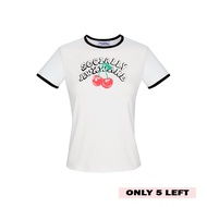 HAUS OF ABBI - SOCIALLY AWKWARD BABY TEE เสื้อ