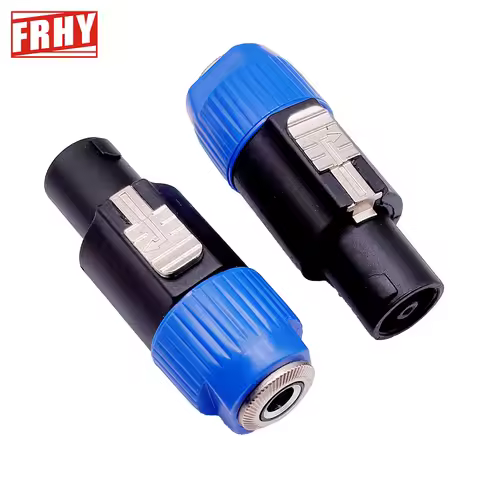 4-Pole Speaker Plug to 6.5mm (1/4 inch) Female Jack Adapter Metal Aviation Connector NL4FC Male to T