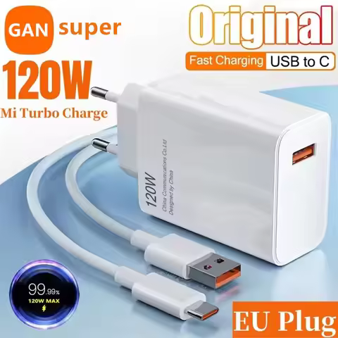 Original 120W Ultra Fast Charger QC 5.0 EU Plug 6A Type C Cable 67W 33W Rapid Charging Adapter For i