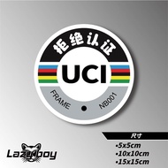 Refuse Certification UCI Spoof Car Sticker Waterproof Luggage Hard Hat Laptop Reflective Motorcycle