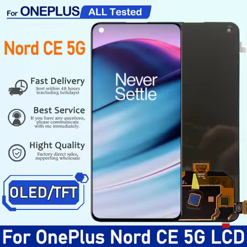 6.43" OLED/TFT LCD For OnePlus Nord CE 5G EB2101, EB2103 Nord CE LCD Display Screen Touch Panel Digi