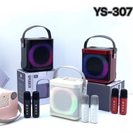 ลำโพงบลูทูธ รุ่นYS-307 ฟรีไมค์2ตัว รองรับAUX/TF/USB เสียงเบสแน่น มีหูหิ้วพกพาง่าย ปรับเอฟเฟ็กต์ไมค์ได้