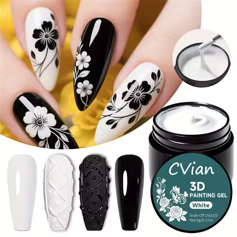 5g Sculpture Painting Nail Gel Set, 3D Nail Carved Gel Sculpture Creative Painting Glue Soak Off, Na