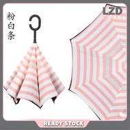 C Shape Reverse Folding Umbrella Inverted Reverse Umbrella 长柄C型雨伞 Payung Lipat Berbentuk C