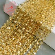18k/Au750 gold ingot necklace/lips design necklace, 1mm, 45cm、50cm