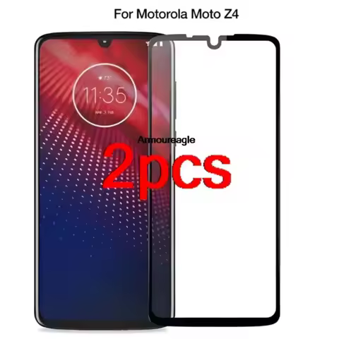 2pcs full glass cover guard on for motorola moto z4 tempered glass for moto z4 6.4 inch hd screen pr