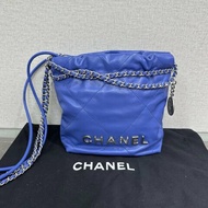 CHANEL 22bag mini藍銀垃圾袋 20*19*6 98新配件塵袋