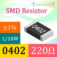 220R 0402 ±1% Thick Film Resistors SMD Chip Resistor 220 Ohms