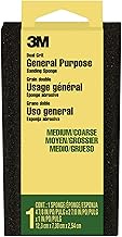 3M Large Area Sanding Sponge 2-7/8 in. x 4-7/8 in. x 1 in, Medium/Course, Black, 10 Count