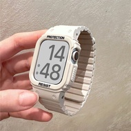 สายรัดแม่เหล็กสำหรับนาฬิกา Apple Ultra 8 7 6 5 4 SE 40มม. 44มม. กรอบซิลิโคนห่วงสำหรับ I Watch 40มม. 41มม. 44มม. 45มม. 49สายรัดข้อมือสายนาฬิกา