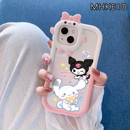 MHKEID Casing Hp OPPO Reno 8 Reno 7Z Reno 8Z Reno 7 Lite Reno 8 Lite F21 Pro F21s Pro A96 5G Case Kuromi pola ikatan simpul bentuk tahan benturan ponsel Kesing TPU transparan pencegahan jatuh penutup pelindung silikon Softcase