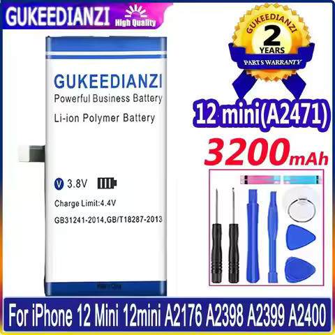 Mobile Phone Battery 3200mAh High Performance For Apple iPhone 12 Mini 12mini 2020 A2176 A2399 A2400