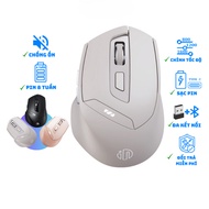 Maxcotech DR6 wireless bluetooth computer mouse with noise-canceling charging battery level display,