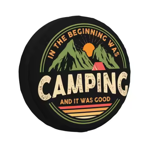 Custom Mountain Camping Adventure Camper Tire Cover 4WD 4x4 SUV Spare Wheel Protector for Toyota RAV