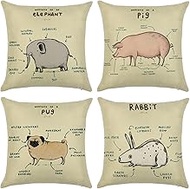 CEVAN Linen Couch Pillow Covers Large Square Cushion With Zipper Closure Beige Brown Gray Pink For P