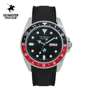 นาฬิกาข้อมือผู้ชาย US Master Polo Club รุ่น USM-230704 ขนาดตัวเรือน 43 มม. กรอบ ตัวเรือน Stainless steel สายยางสีดำ