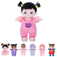 OUOZZZ 10" Soft Baby Doll for Girls - First Baby Doll Plush Rag Doll Sleeping Cuddle Buddy Pink Stra