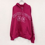 古著 DC 全拉鍊衛衣/連帽衫，粉紅色，2XL 碼