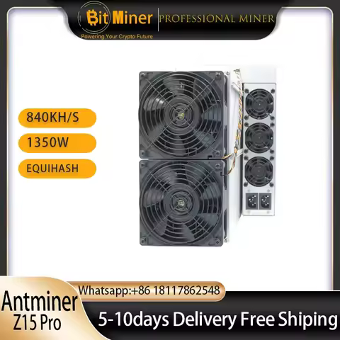 New Antminer Z15 Pro from Bitmain Equihash Algorithm with 820 840 860 ksol/s 2560W Zcash Asic Miner 