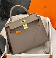 Kelly 28 錫器灰 金扣 Epsom Z stamp