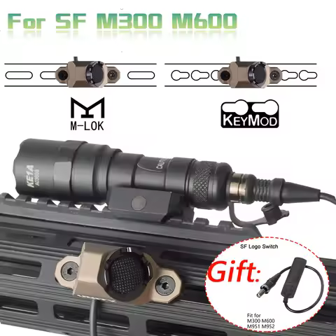 Tactical Surefire M300 M600 SF Plug Rifle Airsoft Scout Weapon Flashlight M-Lok Keymod UNITY Hot But