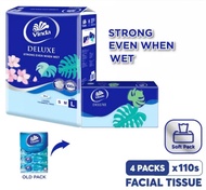 (OFFER) (4 x 110’s) Vinda Deluxe Soft Pack Facial Tissue Large 3 ply / Tisu Muka /纸巾 /维达