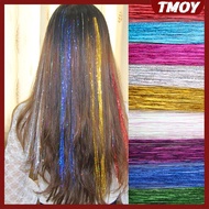 TMOY 120 Strands Hair Tinsel Bling Silk Hair Flare Strands Glitter Rainbow Hair Decor