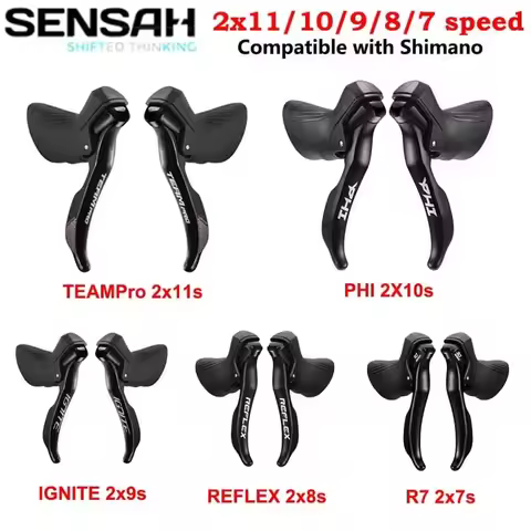 SENSAH Road Bike Shifters STI 2x7/2x8/2x9/2x10/2x11Speed Lever Brake Bicycle Derailleur Compatible f