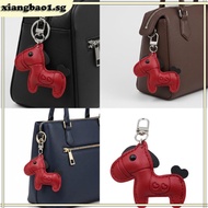 xiangbao1 Adorable Equine Shape Key Accessory Keychain Pendant Leather Texture for Daily