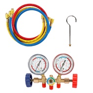 ชุดเกจสารทำความเย็นสำหรับ R22 R12 R404A R134A ทดสอบเครื่องปรับอากาศเครื่องมือพร้อมท่อและตะขอ