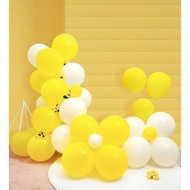 10 Pieces Metallic Latex Balloon Yellow White 10 Inches 5 Inches