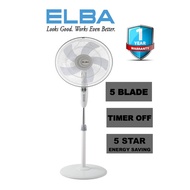 ELBA STAND FAN 16" ESF-E1639TM , TIMER OFF , 5 BLADE, Kipas diri