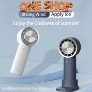 Upgrade Turbofan Portable Fan Strong Wind Apply Ice, Cooling Fan 4800mAh Mini Table Fan USB Battery Handheld Fan