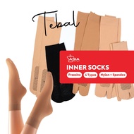 Muslimah Inner Sock Nylon Anti Slip Comfort Women Socks Stokin Muslimah Tebal 1 Pair Ready Stock in 