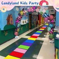30 Pcs Colorful PVC Floor Stickers, Candy Land Themed Floor Decals, Princess Candy Land Runway Hallw