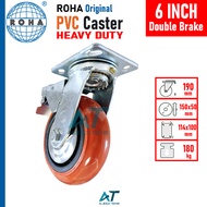 6 INCH HEAVY DUTY WHEELS WITH PVC BRAKES - TROLLEY - CART