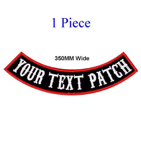 1 PC 350MM WIDE CUSTOM TOP OR BOTTOM MOTORCYCLE EMBROIDERED MC ROCKER PATCH BIKER VEST PATCHES