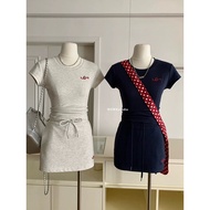 [ Room90 ] Korean babytee t-shirt + short skirt Set (pant lining) 8697