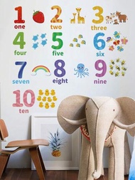 1套教育英文字母和數字壁貼,適用於幼稚園兒童房間卧室牆壁裝飾,早期教育貼紙
