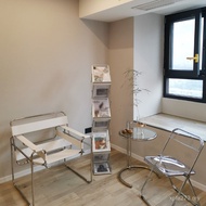 Bedside Medieval Light Luxury Small Round Table Iron Coffee Table Lift Glass ins Tea Table Stainless