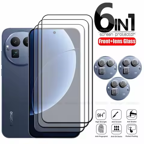 6-in-1 For Realme GT 8 Pro Glass OPPO Realme GT 8 Tempered Glass 9H Full Cover Glue Screen Protector