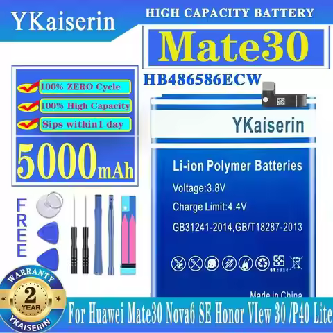 Battery HB486586ECW 5000mAh For Huawei Mate 30 Pro Nova 6 SE For Honor View 30 V30 P40 Lite 4G Jny-L