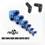 AN3 AN4 AN6 AN8 AN10 AN12 AN16 Oil Fuel Hose Line Fitting Adapter Flare 45 90° Degree Union Coupler