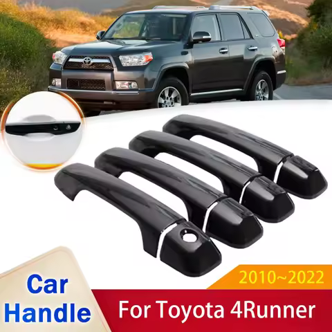 for Toyota 4Runner 4 Runner 5th Gen 2010~2022 Gloss Black Smart Door Handle Cover Stickers Trim Car 