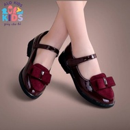 Doll Shoes for Girls 3-12 Years Old in Shiny Leather with Super Cute Bow - Anti-Slip Sole, Easy to W