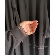 NIQATA - FARA ABAYA JETBLACK Abaya Abaya Dubai Abaya Dress Abaya Jubah Abaya Dubai Exclusive with Sh