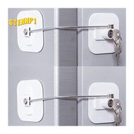 Refrigerator Lock, Mini Fridge Lock with Key for Adults, Lock for a Fridge, Cabinet Door(White 2Pack)