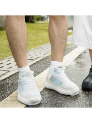 1雙男女防水鞋套 | 可重複使用的矽膠靴鞋套 | 室內外保護用矽膠鞋套