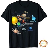 Baju anak Solar System Planets Astronomy Space Science Girls Boys T-Shirt Summer Fashion Cotton Shor